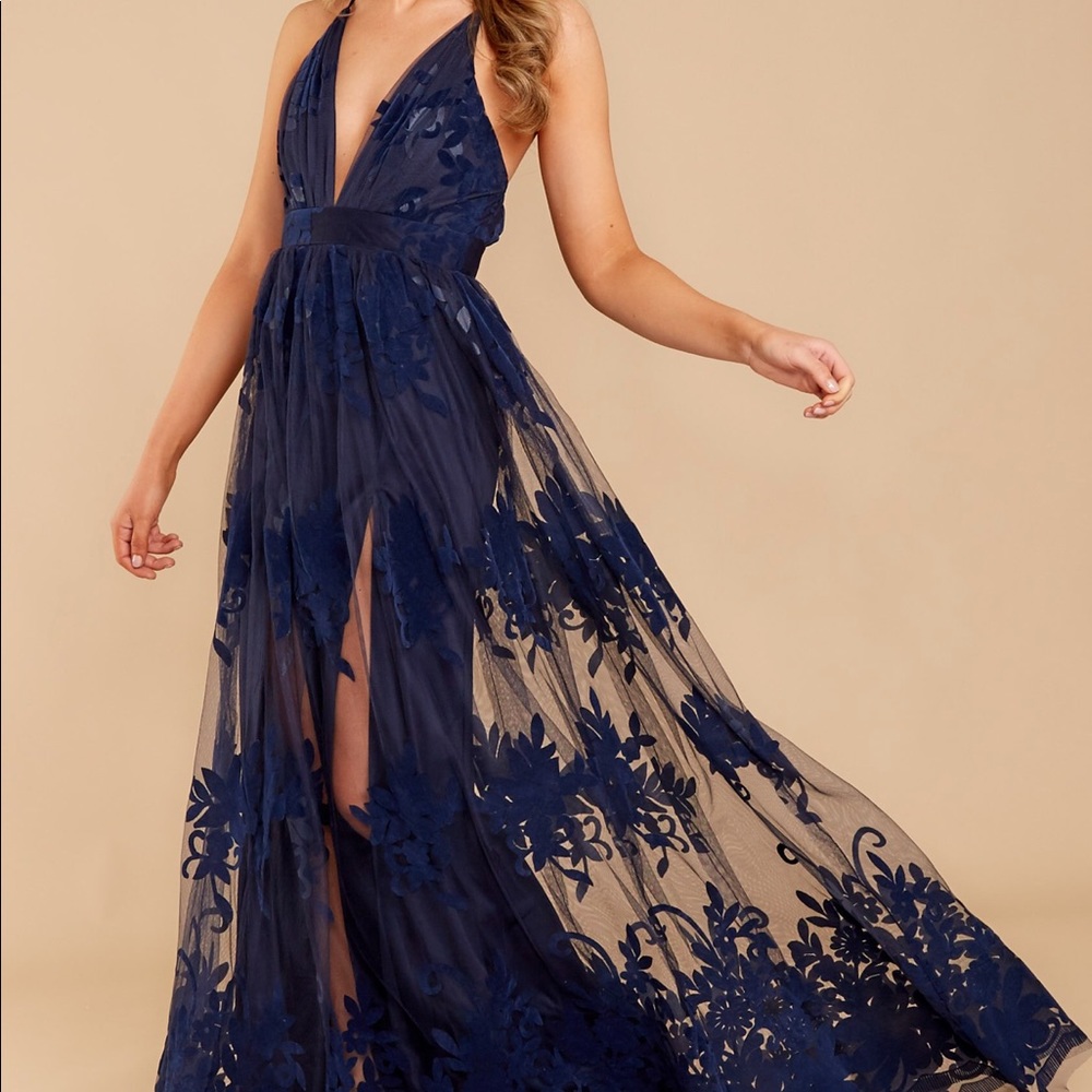 Formal Maxi Dress in Navy Blue, only worn once!